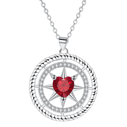 Copper With Silver Plated Circle Pendant Necklace