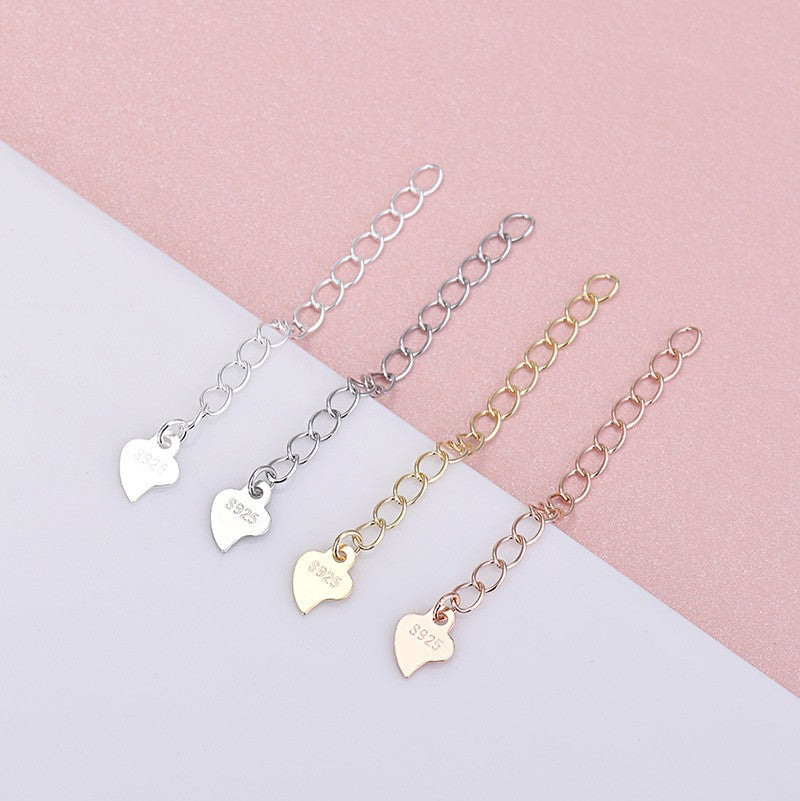 925 Sterling Silver Adjustable Extension Chain 3mm 5mm For Jewelry DIY