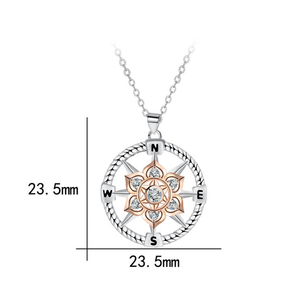 Copper With Silver/Rosegold Plated Fashion Pendant Necklace