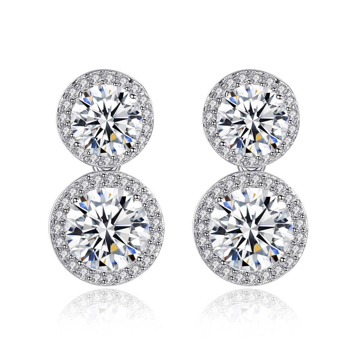 Copper With Silver Plated Fashion Jewelry Earrings