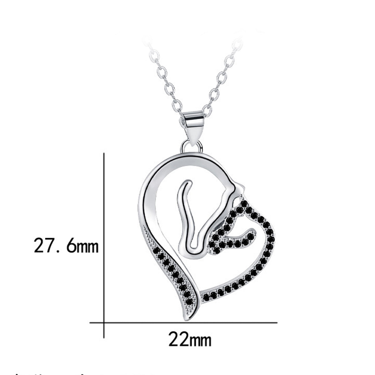 Copper With Silver Plated Heart Pendant Necklace