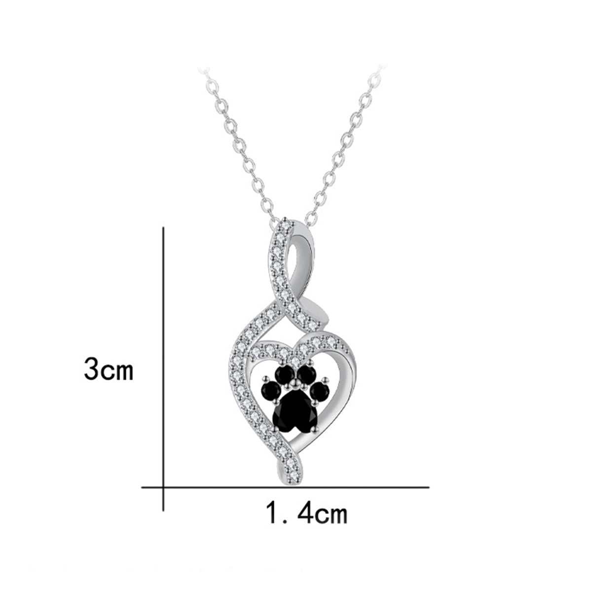 Copper With Silver Plated Paw Pendant Necklace for Women
