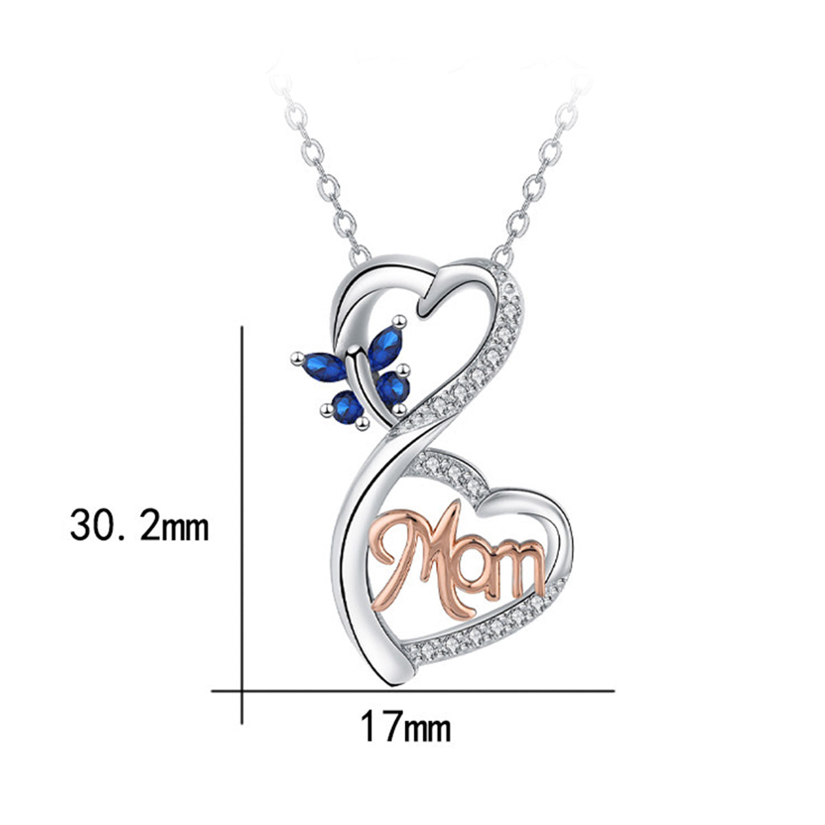 Copper With Silver/Rosegold Plated Heart Pendant Necklace