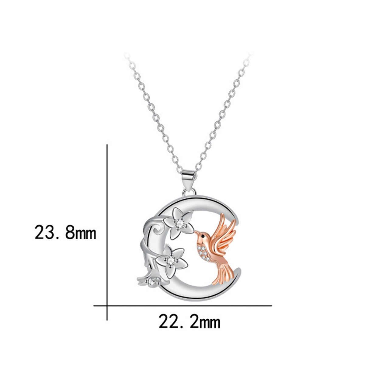 Copper With Silver/Rosegold Plated Bird Pendant Necklace