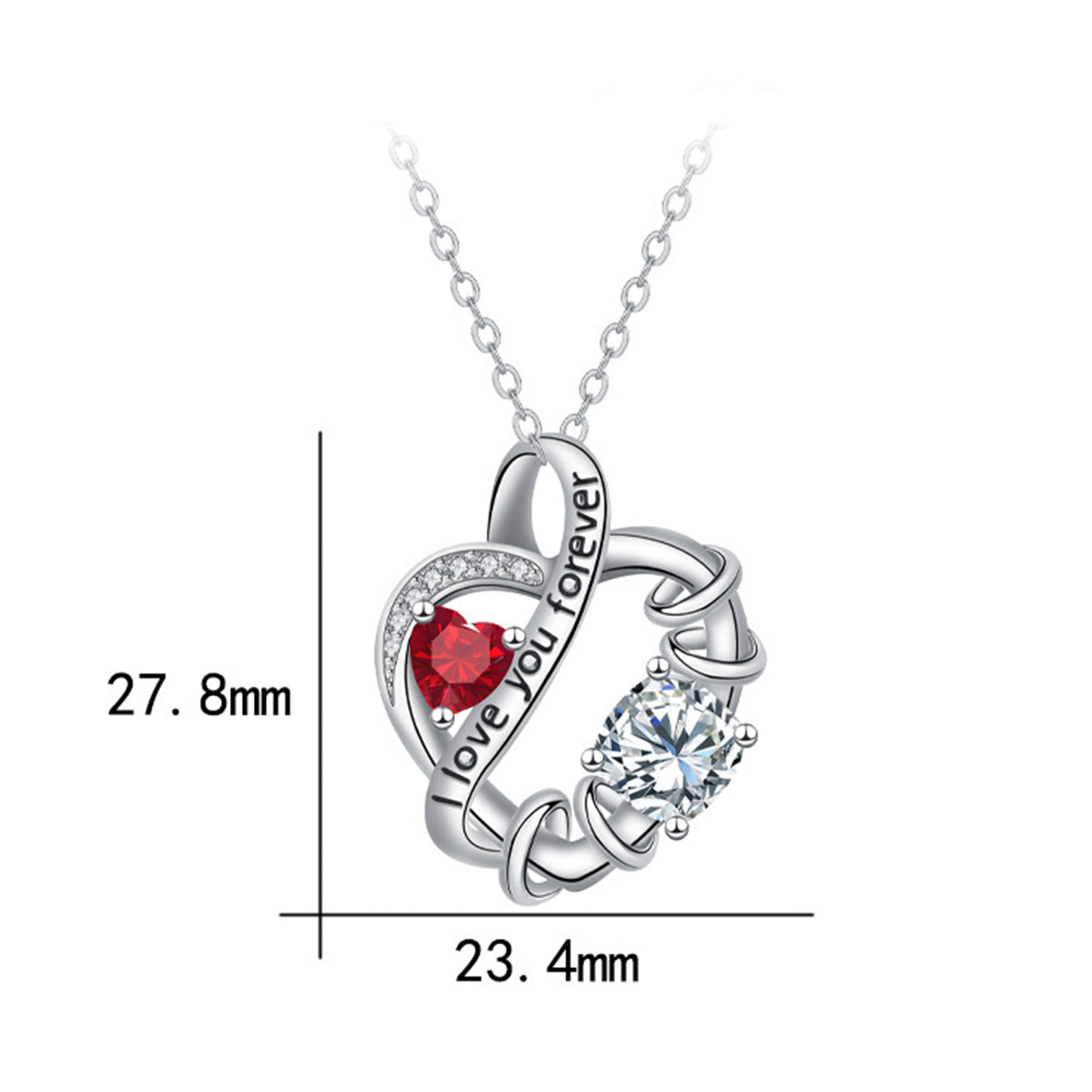 Copper With Silver Plated Heart Pendant Necklace