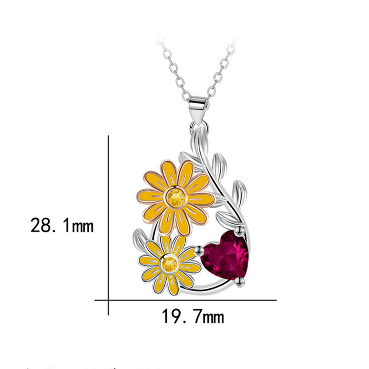 Copper With Silver Plated Flowers Pendant Necklace