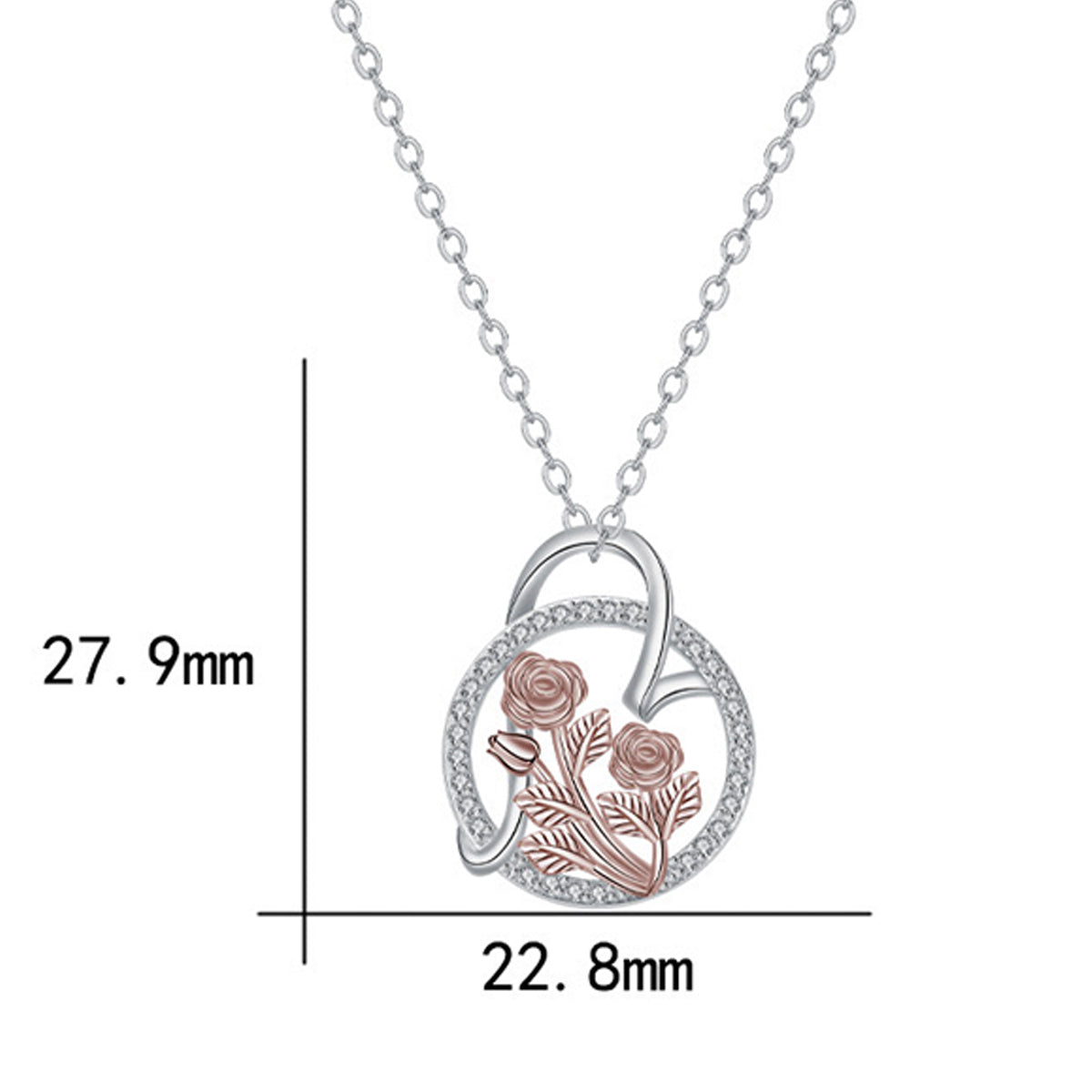 Copper With Silver/Rosegold Plated Flower Pendant Necklace