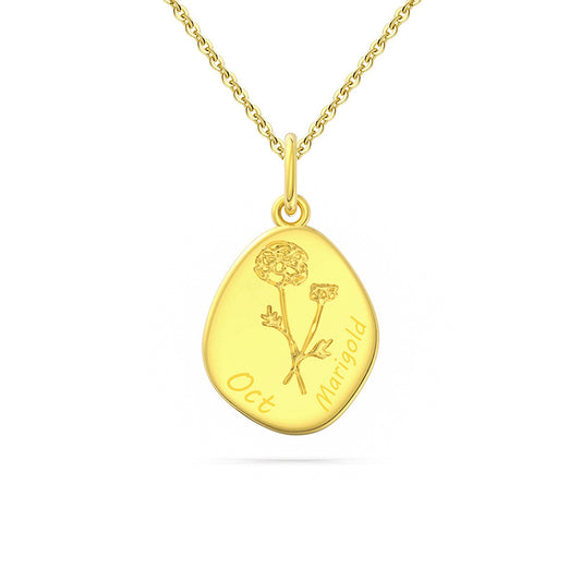 925 Sterling Silver Month Flower Necklace