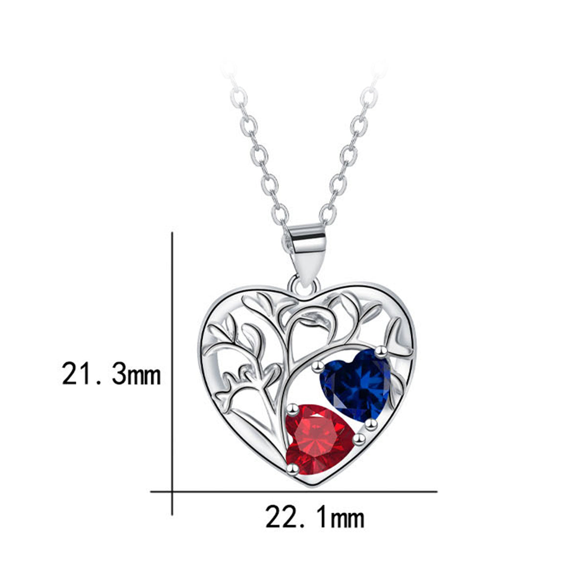 Copper With Silver Plated Heart Pendant Necklace