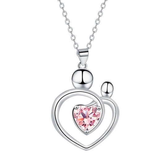 Copper With Silver Plated Heart Pendant Necklace