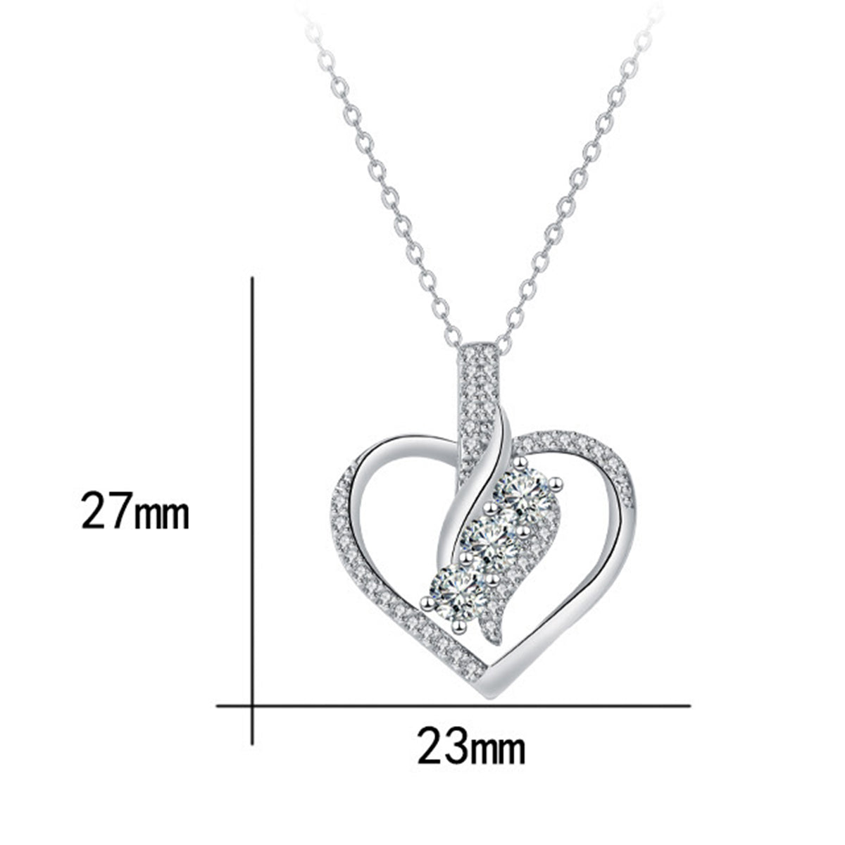Copper With Silver Plated Heart Pendant Necklace
