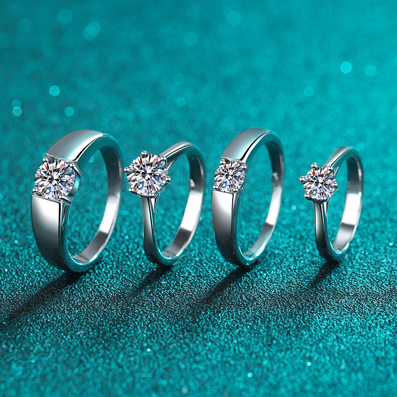 925 Sterling Silver Elegant Fashion Engagement Couple Rings