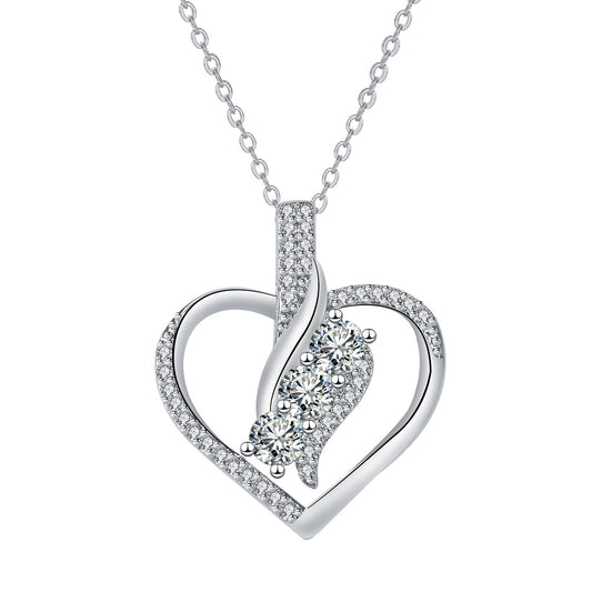 Copper With Silver Plated Heart Pendant Necklace