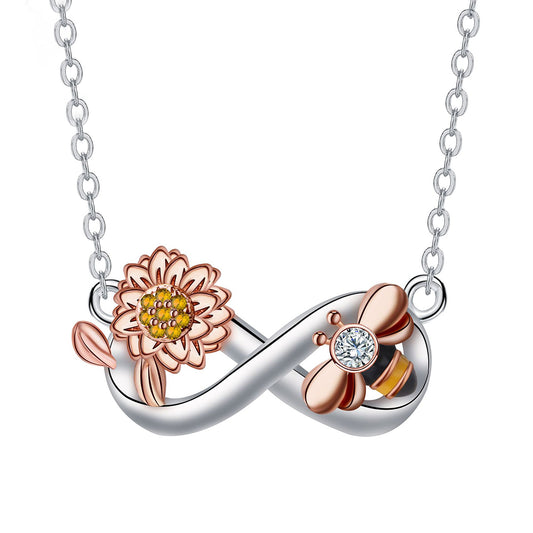 Copper With Silver/Rosegold Plated Infinity Pendant Necklace