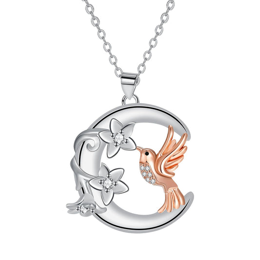 Copper With Silver/Rosegold Plated Bird Pendant Necklace