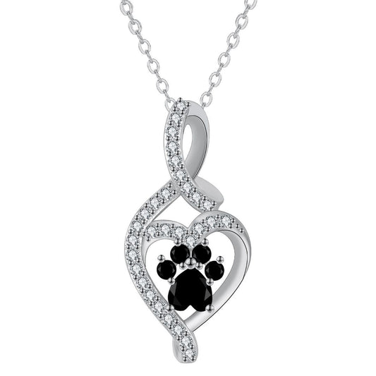 Copper With Silver Plated Paw Pendant Necklace for Women
