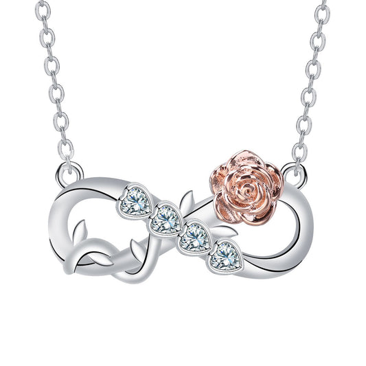 Copper With Silver/Rosgold Plated Infinity Pendant Necklace