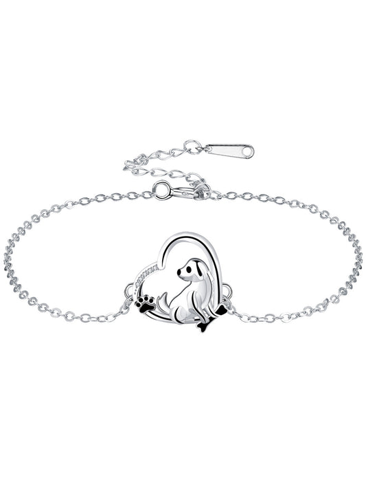 Cute Dog Design Bracelet, Fashionable Jewelry for Women & Girls, Trendy All-match & Exquisite Jewelry for Birthday Gift