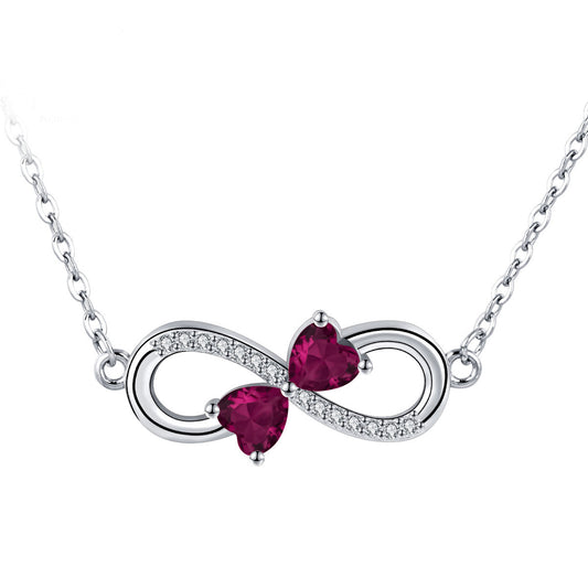 Copper With Silver Plated Heart Infinity Pendant Necklace
