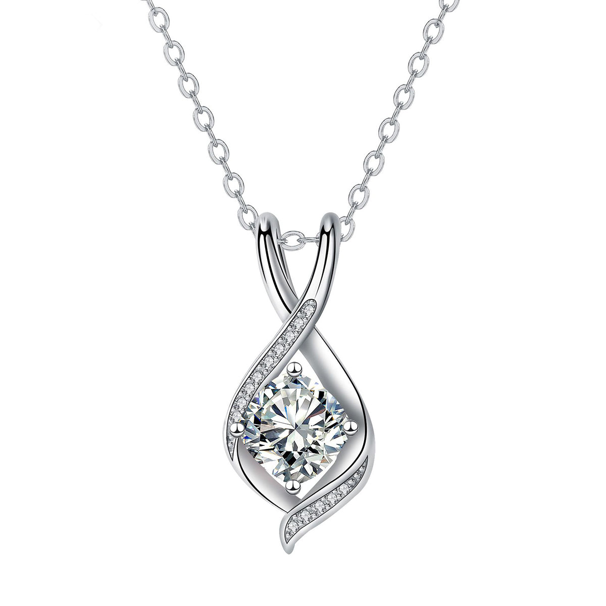 Copper With Silver Plated Classical Pendant Necklace