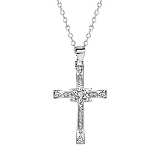 Copper With Silver Plated Cross Pendant Necklace