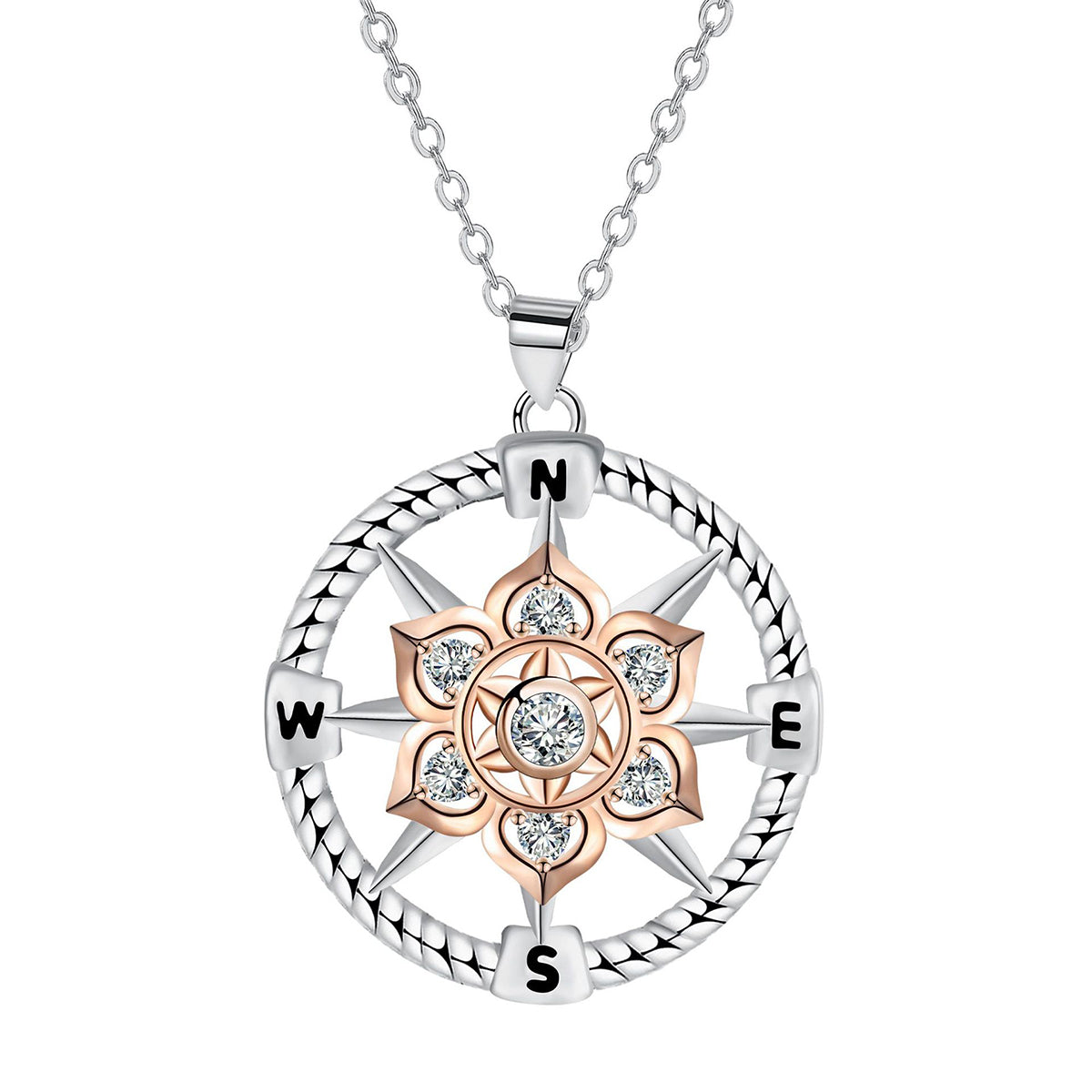 Copper With Silver/Rosegold Plated Fashion Pendant Necklace
