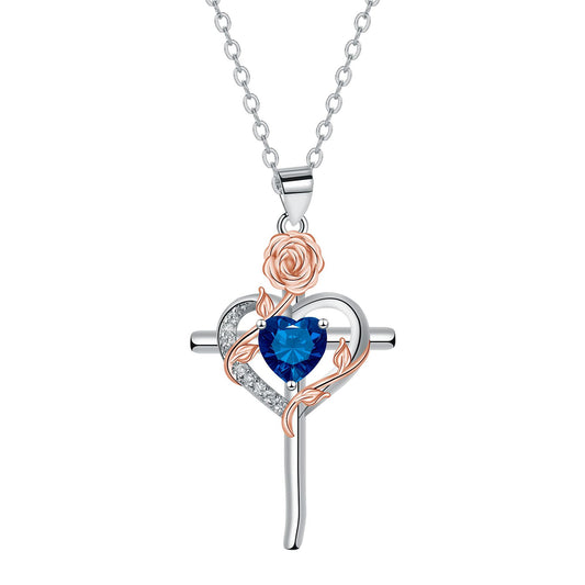 Copper With Silver/Rosegold Plated Heart Pendant Necklace