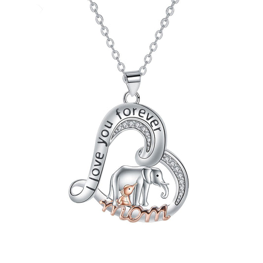 Copper With Silver/Rosegold Plated Heart Pendant Necklace