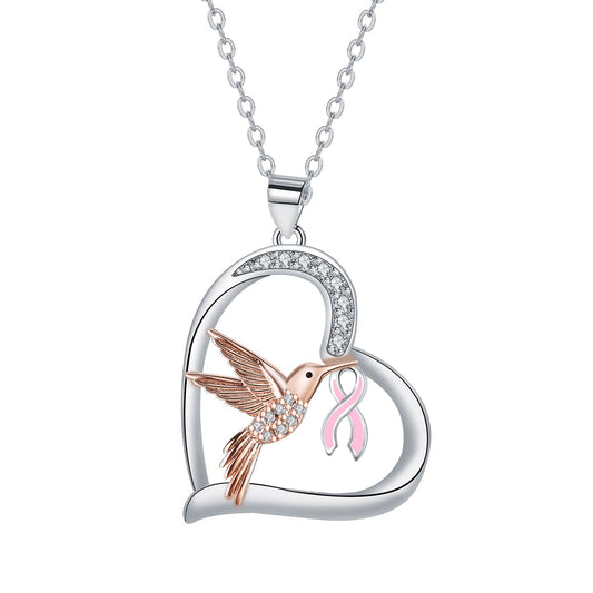 Copper With Silver/Rosegold Plated Heart Pendant Necklace