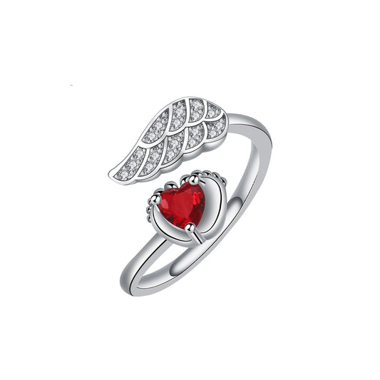 Copper With Silver Plated Wing Fashion Ring