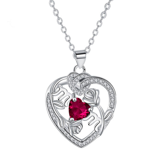 Copper With Silver Plated Heart Pendant Necklace