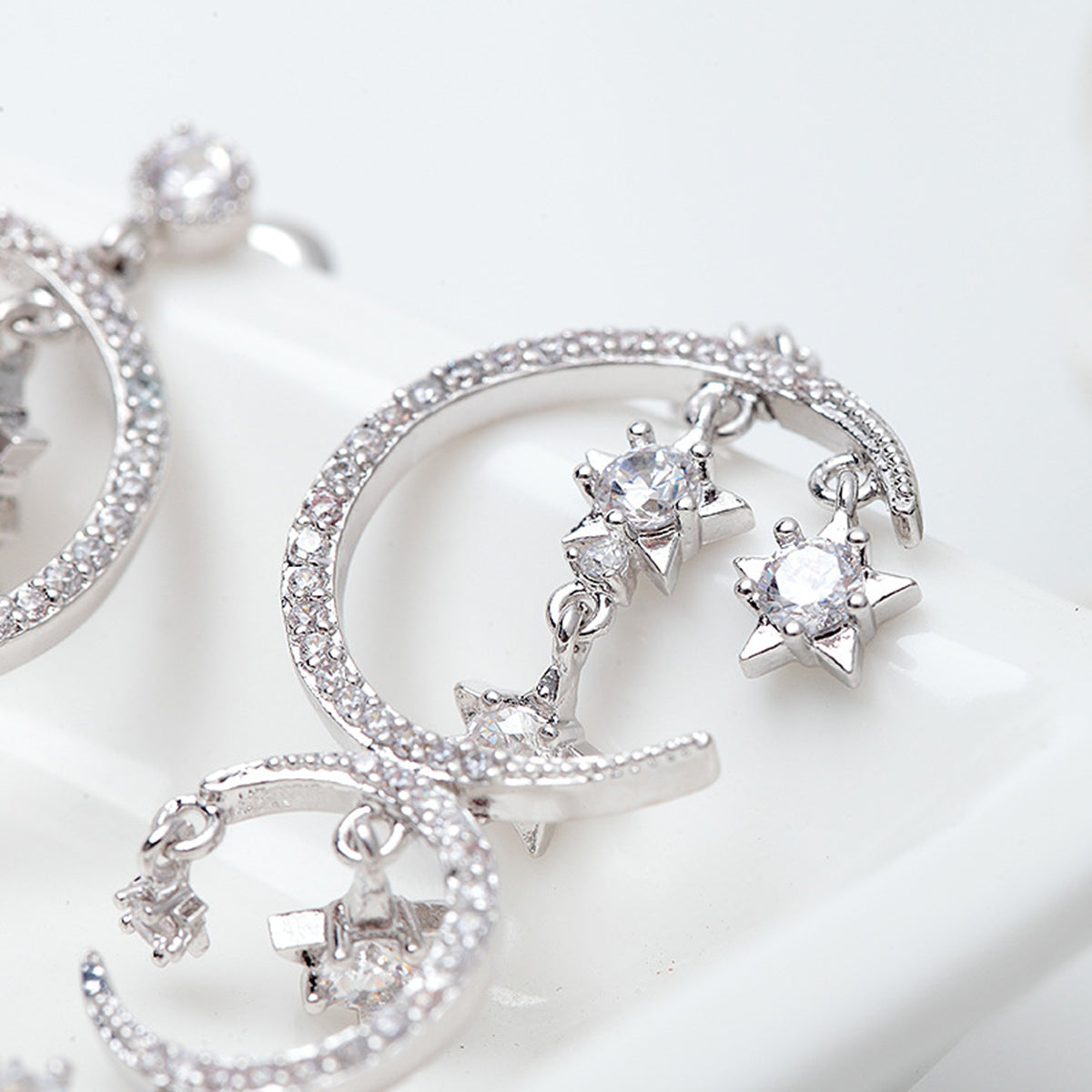 Copper With Silver Plated Fashion Jewelry Earrings