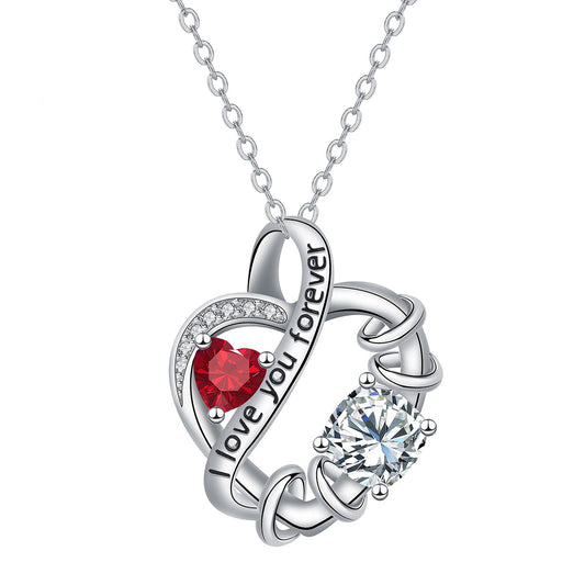 Copper With Silver Plated Heart Pendant Necklace