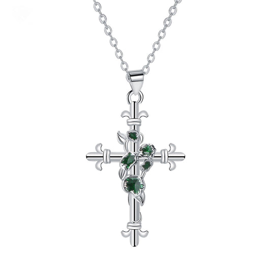 Copper With Silver Plated Cross Pendant Necklace