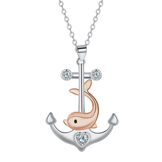 Copper With Silver/Rosegold Plated Heart Pendant Necklace