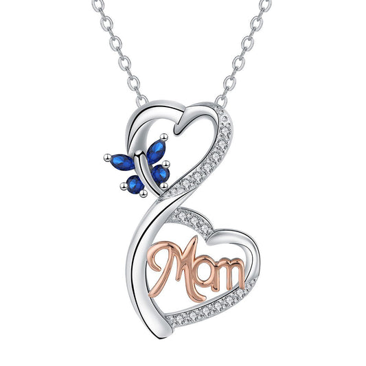 Copper With Silver/Rosegold Plated Heart Pendant Necklace