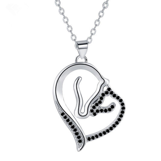 Copper With Silver Plated Heart Pendant Necklace