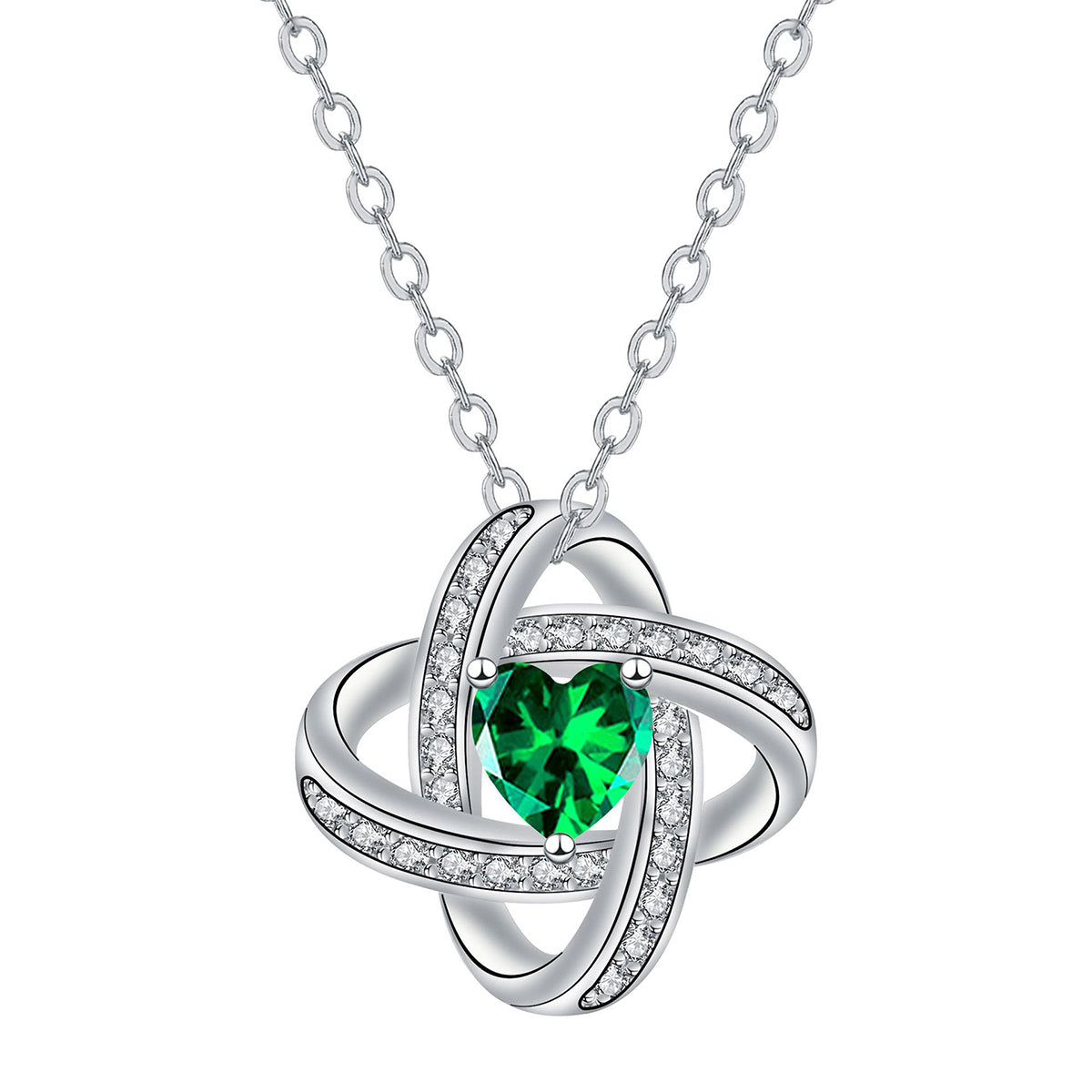 Copper With Silver Plated Clover Pendant Necklace