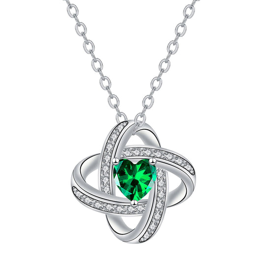 Copper With Silver Plated Clover Pendant Necklace