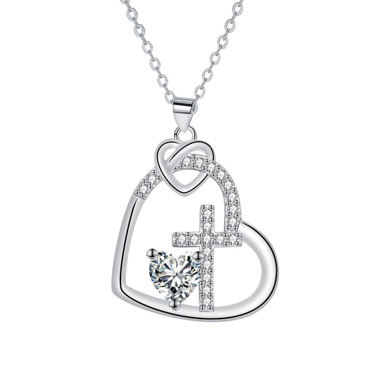 Copper With Silver Plated Heart Pendant Necklace