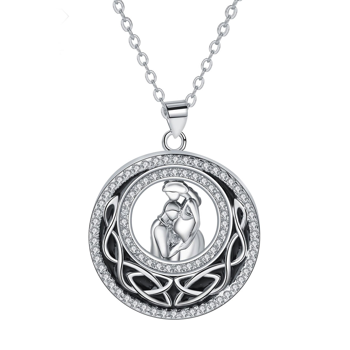 Copper With Silver Plated/Rosegold Heart Sister Pendant Necklace
