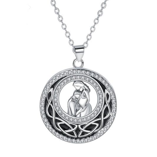 Copper With Silver Plated/Rosegold Heart Sister Pendant Necklace