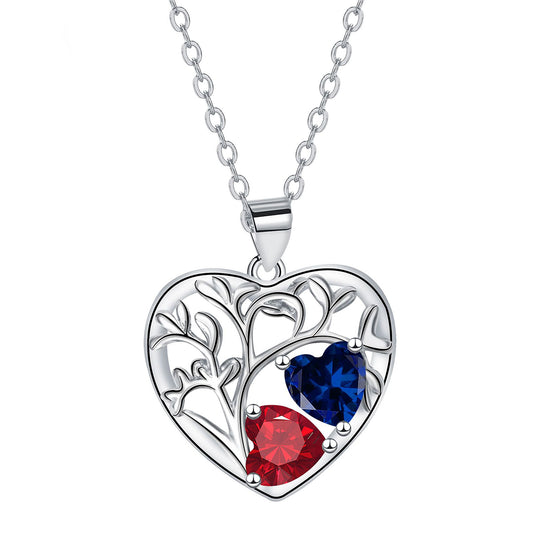 Copper With Silver Plated Heart Pendant Necklace