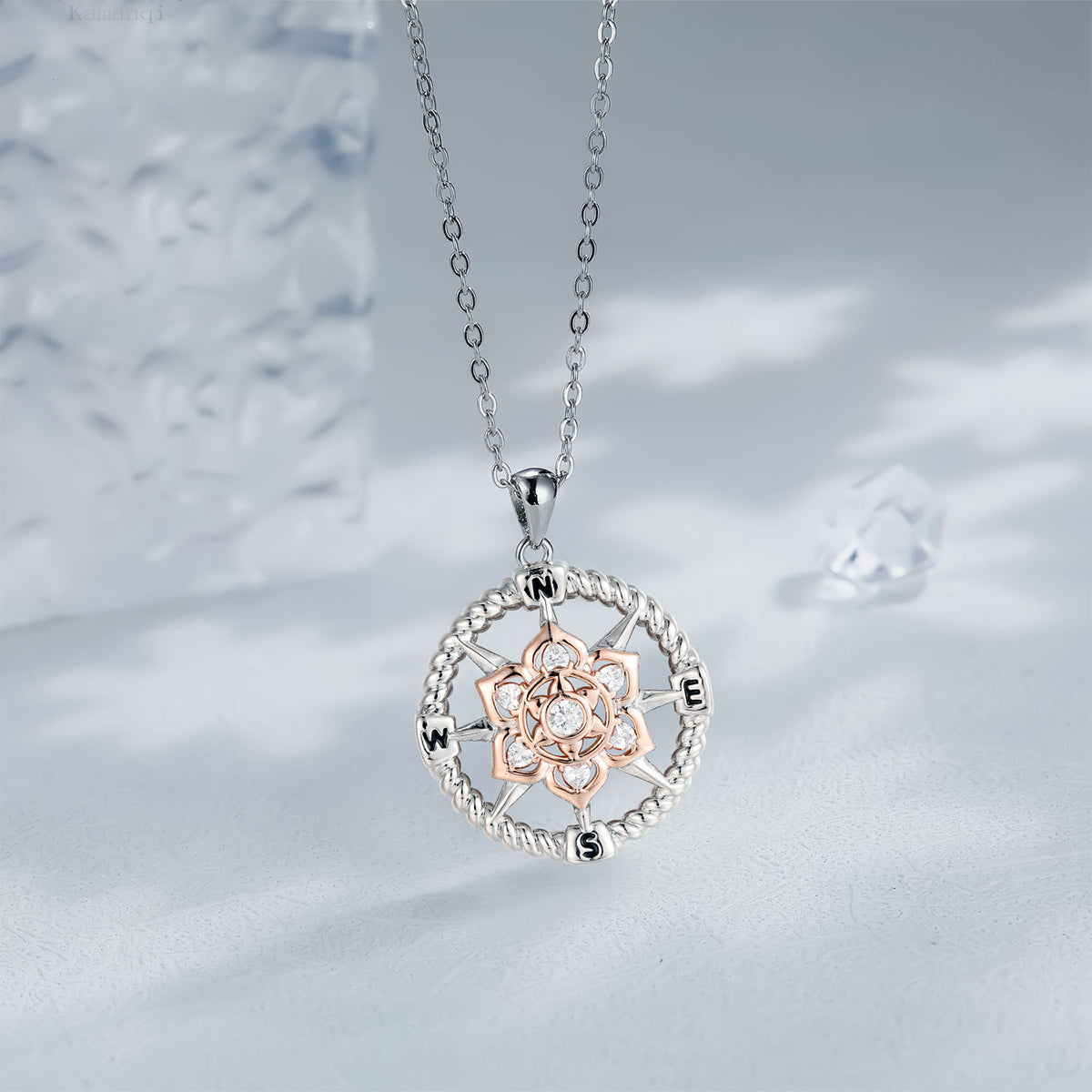 Copper With Silver/Rosegold Plated Fashion Pendant Necklace