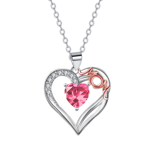 Copper With Silver/Rosegold Plated Heart Pendant Necklace