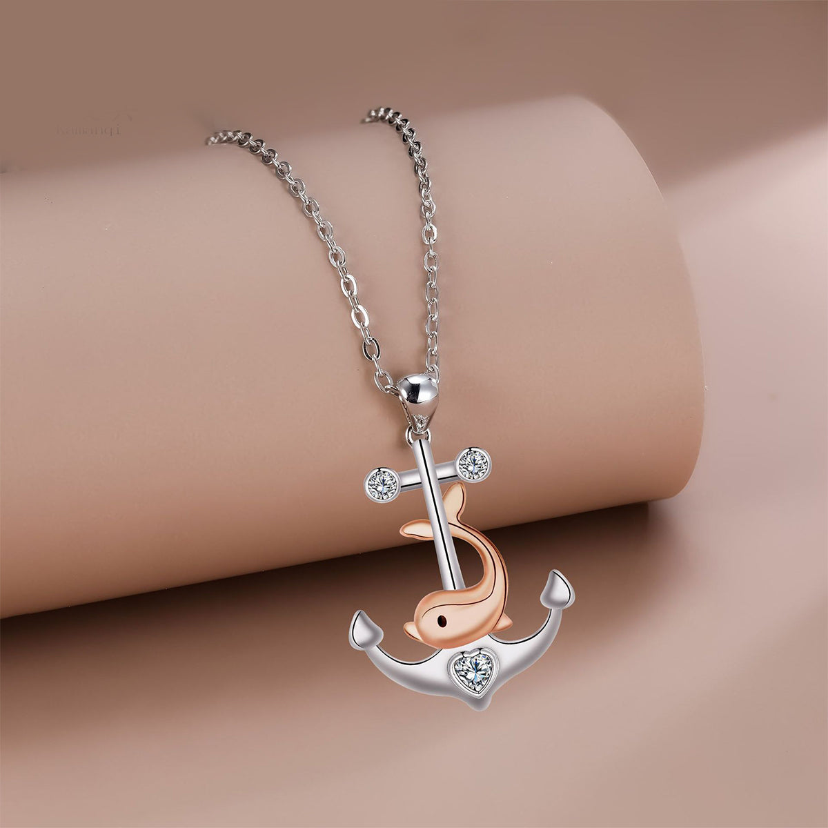 Copper With Silver/Rosegold Plated Heart Pendant Necklace