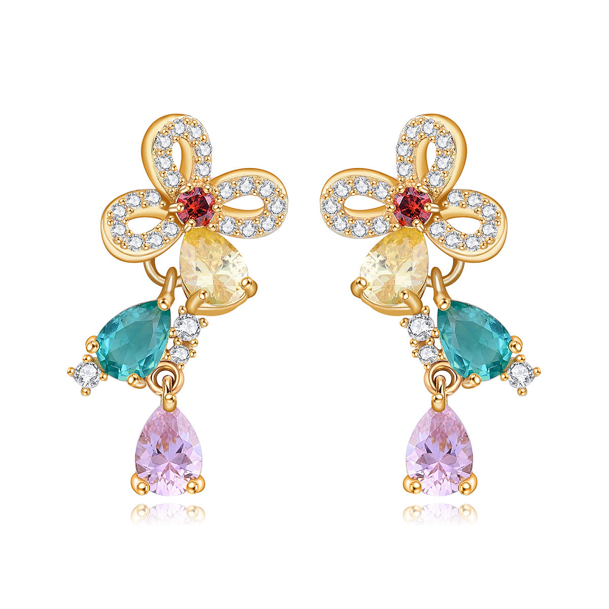 Copper With Gold Plated Fashion Jewelry Earrings