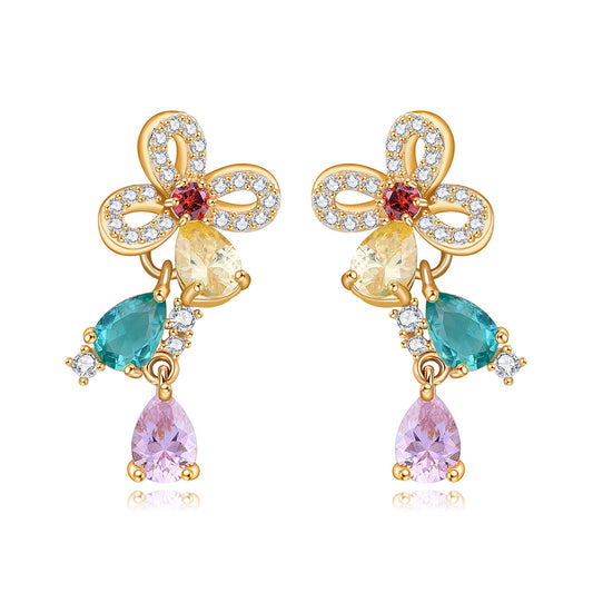 Copper With Gold Plated Fashion Jewelry Earrings