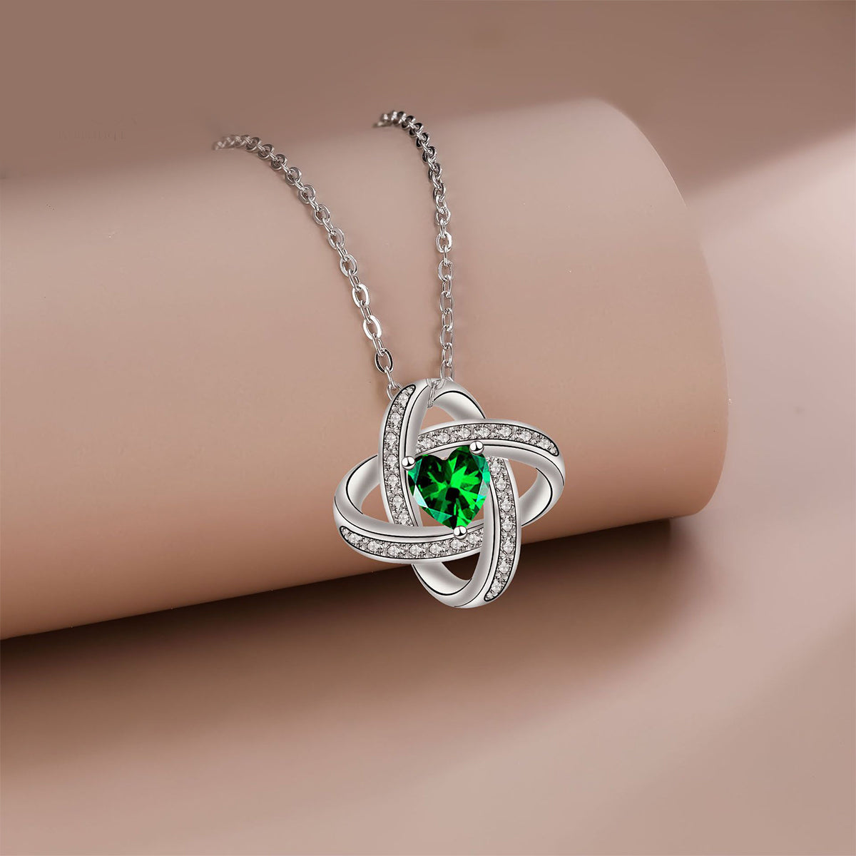 Copper With Silver Plated Clover Pendant Necklace