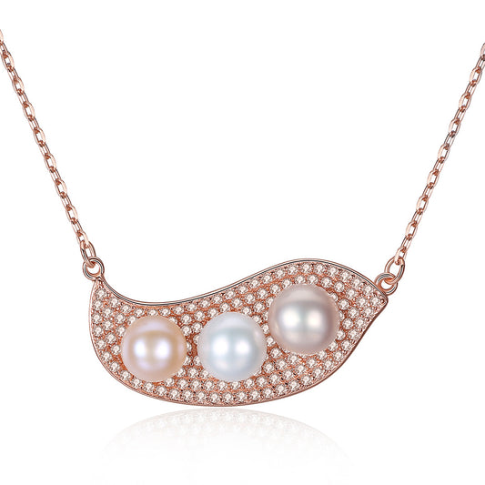 925 Sterling Silver Natural Pearl Drop Necklace Fashion Jewelry Gift for Women Girls
